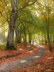 P. Mönsted, Sunny Autumn Day in the Forest